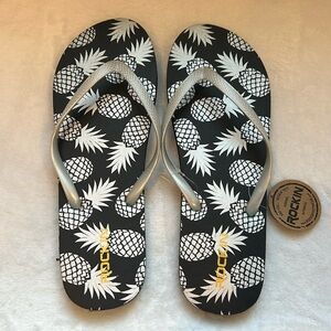 Rockin Pineapple Flip Flop Sandals